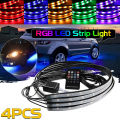 4x RGB LED Strip Under Car Tube Underglow Underbody Neon Light Kit Remote 90*120 Encounter. 