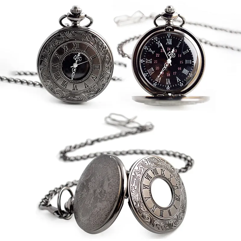 QNAIT] Pocket Watches Quartz Pocket Watch Classic Vintage Roman
