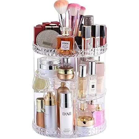Cosmetics Organizer 360 Degree Diamond Rotatable Cosmetics Storage Box