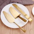 3pcs/Set Personalized Pastry Stainless Steel Wedding Cake Knife Set Rose Gold Pizza Cutter Custom Dessert Pastry Baking Tools. 