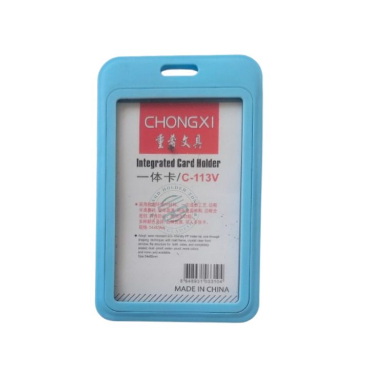 Chongxi C-113V Hard Plastic Double Side Transparent Work Permit Id Card Holder