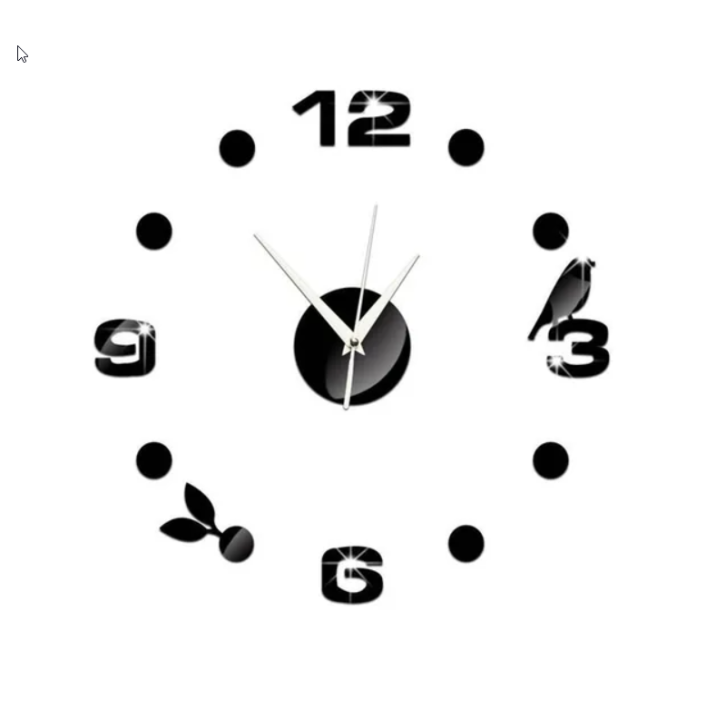 Acrylic%20Wall%20Clocks%20Frameless%20Modern%203D%20Wall%20Clock%20Stickers%20for%20Living%20Room%20Bedroom%20Office%20Living%20Room12%20inch%20%20Black%20and%20Sliver%20by%20Doob%20Cart%20-%20Image%202