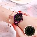 Luxury Luminous Women Wrist Watches 2022 Starry Sky Ladies Dress Magnetic Watch For Gift Watch Relogio Feminino Часы Женские. 