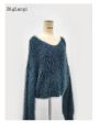 Lantern Sleeve Knitted Mohair Sweater Women Pullover Lazy Oaf Ladies Jumpers Tops Femme Korean Casual 2022 Autumn Pull Femme.