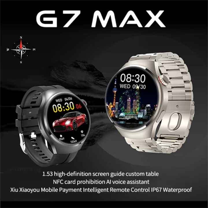 Smart%20Watch%20G7%20MAX%201.53inch%20HD%20Large%20Screeen%20Custom%20Dial%20NFC%20AI%20Voice%20Assistant%20Compass%20Sport%20Tracker%20Men%20Smartwatch%20-%20Image%202