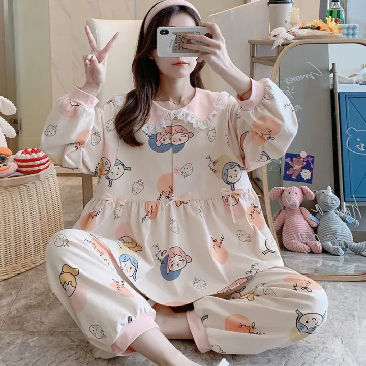 100%25Cotton%20Pajamas%20for%20Pregnant%20Women%20Spring%20and%20Autumn%20Confinement%20Clothing%20Postpartum%20Maternal%20Feeding%20Nursing%20Wear%20Summer%20and%20Autumn%20Homewear%20Suit%20-%20Image%203