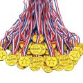 OUMERY 100 Pieces Kids Plastic Winner Medals Gold Winner Ad Medals for Olympic Style,Party Decorations and Ads. 