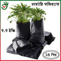 badgeNursery Black Poly Bag 7"/7" 15pcs for Planting নার্সারী কালো পলি ব্যাগ (ছিদ্র ও ভাজ যুক্ত) Nursery Pots Plant Grow Bags Seedling Planter.