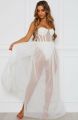 Summer 2PCS Dress Womens Perspective Mesh Gauze Sleeveless Backless Party Dress Black White Long Maxi Dresses Sundress.