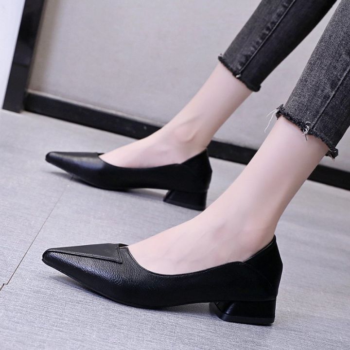 Women%20Pumps%20Shoes%20Office%20Lady%20Med%20Square%20Heel%20Pointy%20Toe%20Slip%20On%20Work%20Shoes%20Classic%20Heel%204%20cm%20-%20Image%204