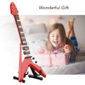 Miniature Guitar Model, Vivid Miniature Electric Guitar Simulated Decoration Wooden Exquisite Red with Storage Box for Home for Music Lover.