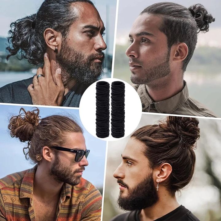 100pcs/set%20Black%20Hair%20Ties%20For%20Men%20No%20Damage%20No%20Breakage%20Ribbon%20Flat%20Hair%20Bands%20For%20Guys%20Long%20Men%20Hair%20Accessories%20-%20Image%203