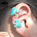 Carat Frog-shaped Ear Cuff Tree Frog Ear Clips Realistic Animal Shape Non-pierced Earrings for Party Events Daily Wear Electroplated Alloy Anti-slip Design Animal Ear Cuffs. 