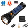Solar Led  USB Rechargeable  Lanterna Outdoor Long-range Torch Multi-function Emergency  Hand Lamp - Package D. 