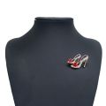 Ladies Crystal Rhinestone High Heel Princess Shoes Brooches Women Stylish Charm Brooch Pin. 