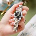 FREE BOX Olives Luxurious Formal Fashionable Look Cutting Edge Glass Day and Date Facilities Stainless Steel Chain Strap Men's Watch. 
