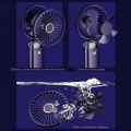 Mini fan portable rechargeable digital-display multi-gear speed handheld hanging neck style with battery. 