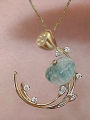 Jinpeng Yulu new Chinese imitation jade crescent necklace light luxury niche ancient style national style clavicle chain. 