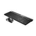 A4tech Fstyler FB2535C Multi-mode Wireless Keyboard & Mouse Combo - Bluetooth/2.4G - Ultra-Slim Keycap - Compact Size - Rechargeable Mouse - For Windows / Android / Mac / iOS - Smokey Grey. 