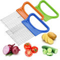 Tomato Onion Vegetables Slicer Cutting Aid Holder Guide Slicing Cutter Safe Fork Kitchen Onion Holder for Slicing, 2025 New Stainless Steel Slicer Holder, Lemon Slicer Vegetable Cutter, Chopper Slicing Assistant Tool for Meat, Potato, Tomato Home Kitchen.