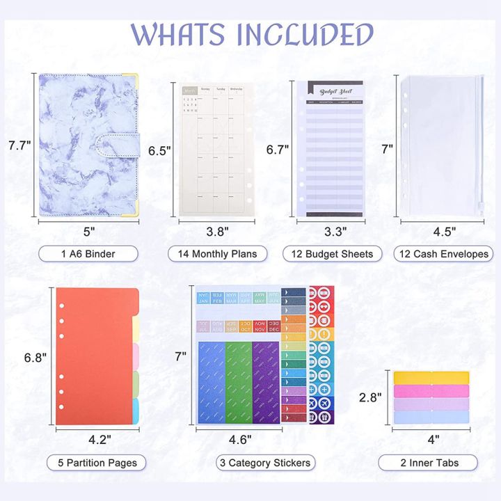49Pc%20Budget%20Binder,%20Marble%20Print%20PU%20Binder%20Budget%20Planner%20Organizer%20with%20Envelopes,Expense%20Budget%20Sheets,for%20Budgeting%20D%20-%20Image%206