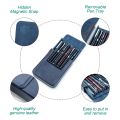 Handmade Vintage Leather Pen Case Box 6 Slots Pens Holder Organizer For Men Office Boy Girl School Pouch Cowhide Pencil Bag.