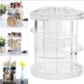360 Degree Rotating Makeup Storage Rack Height Adjustable Cosmetics Organizer Assembly Skin Care Holder Bathroom Display Case.