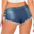 New Summer Women's Jeans Shorts Hole Bandage Low Waist Thong Pole Dance Short Jeans Women. 