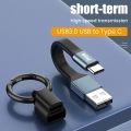 Mini Keychain Portable USB Data Cable for iPhone 3A Fast Charging Type C Micro USB C Short Cable Cord For Xiaomi Huawei Poco.