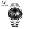 LouisWill Men Casuals Fashion Watches Quartz Watches Business Wristwatches 3ATM Waterproof Watches Stainless Steel Mesh Strap Luminous Pointers Wrist Watches with Calendar for Men. 