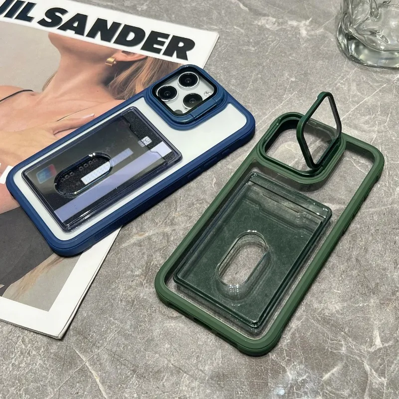 Phone Case For IPhone 11 16 Pro Max 14 15 13 12 Pro Max 7 8 6 6S Plus X XR XS Max SE 2020 3 In 1 Transparent Shockproof Card Slot Holder Casing I3527753638 - Foto 3