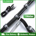 FLOVEME 1 Meter Cable Organizer Wire Winder Cable Management Tool Cable Protector Cable Tie Cable Clip Cable Holder Cable Winder Cable Ties Velcro Strap Reusable Velcro Free To Cut Velcro Cable Organizer Tape Black Color. 