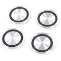 4 pcs 1.25/Glass plate adapter table leg, aluminum, round, 30x8mm, silver(4 pis).