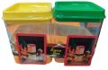 2 Pcs Multicolor Plastic Spice Jar Set.