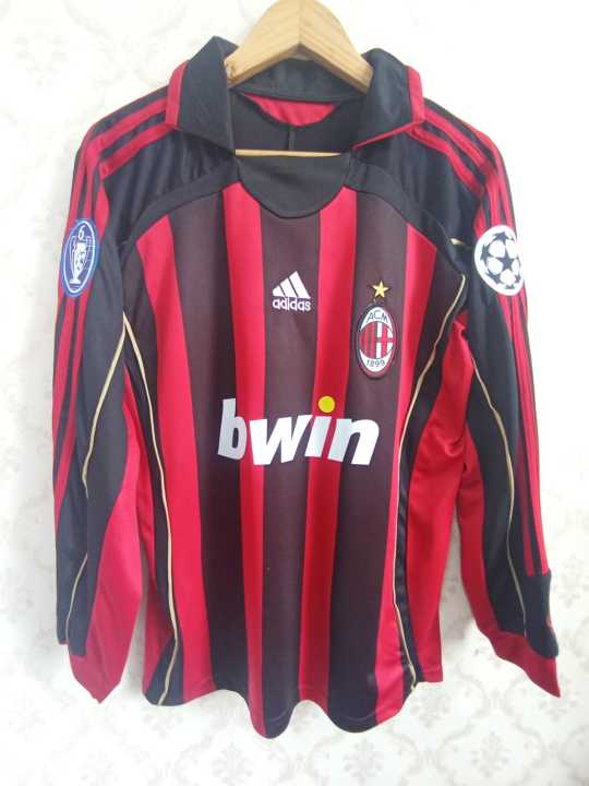 Retro Lifestyle Football Shirt Bangladesh 0607 AC Milan Retro Jersey Kacanesta Maldini Inzaji Pirlo Long Sleeve Football Jersey