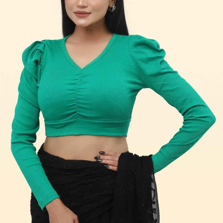Cotton%20Half%20Body%20long%20Sleeve%20Crop%20Tops%20Blouse%20for%20Women%20-%20Image%207