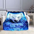 Wolf 3D Print  Blanket Sofa  Blankets for Beds Super Soft Warm Blanket Cover Flannel Throw Blanket Flannel Blanket. 