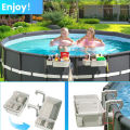 GC Poolside Storage Baskets For 3-Inch Or Smaller Top Rails, Swimming Pool Storage Basket With Cup Holders For Most Above Ground Pool.