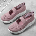 Ruideng Shoes for Women2023Summer New Mesh Breathable Sneakers Shallow Mouth Mom Shoes Rocking Shoes Thick Sole Women's Shoes.