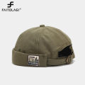 Retro Brimless Hats For Women Men Dome Melon Cap Beanie Streetwear Docker Hat Skullcap.