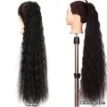 Women's 32"super Long Corn Wavy Ponytail Hairpieces Synthetic Afro Curly Drawstring Ribbon Fake Hair Kinky Culy Hair Extensions.