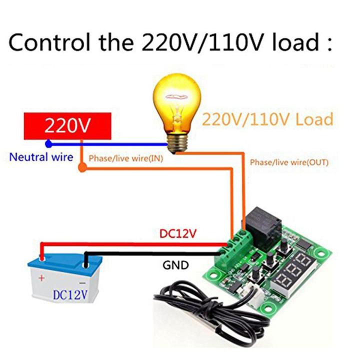 NXFDSIOZ 2X W1209 DC 12V Thermostat Temperature Control Switch Thermometer Controller with Digital LED Display with Case