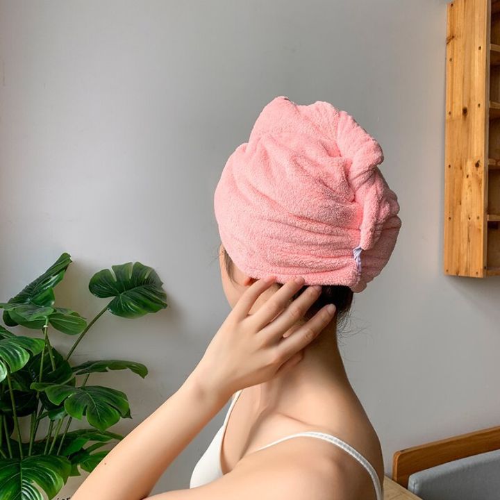 0WYV Hair Dryer Cap Absorbent 2021 New Shampoo Quick Dry Towel Baotou Female Thickened Shower Cap Does Not Shed Hair Cute