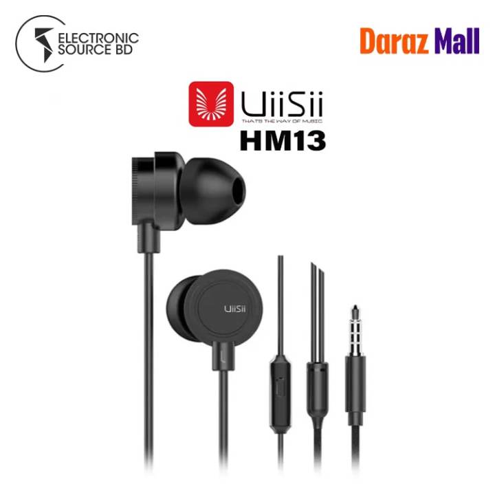 UiiSii HM13 Wired Noise Cancelling Dynamic Heavy Bass Music Metal In-ear with Mic Earphone