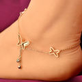 【Hot demand】 Simplicity Bohemian Hollow Butterfly Anklets For Women Girls Fashion Adjustable Ankle Bracelet Summer Beach Foot Chain Jewelry ZHANGNA. 