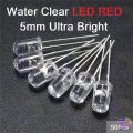 Water Clear LED Red 5mm Ultra Bright-50Pcs.