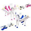 Creative Winged Pegasus Car Transforms Into Unicorn Toy Inertial Sliding Children's Toy Racing Car Plastic Impact Deformed.