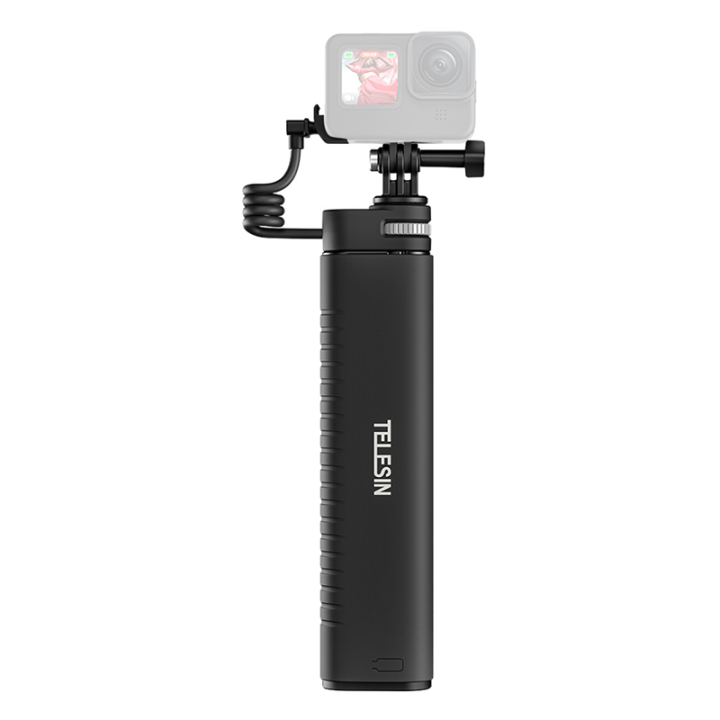 TELESIN Charging Selfie Stick Charging Self-Timer Rod 10000Mah Power Bank Universal for Gopro Insta360 Action Sports Camera for Smart Phone