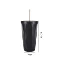 Coffee Bottle With Straw To Go Cold  Cup Insulated Water Tumbler Mug Travel 500ml/17oz Double Wall 304 Stainless Steel. 