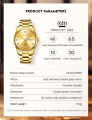 "Olevs 5563 Golden Stainless Steel Analog Wrist Watch For Men - Golden ". 